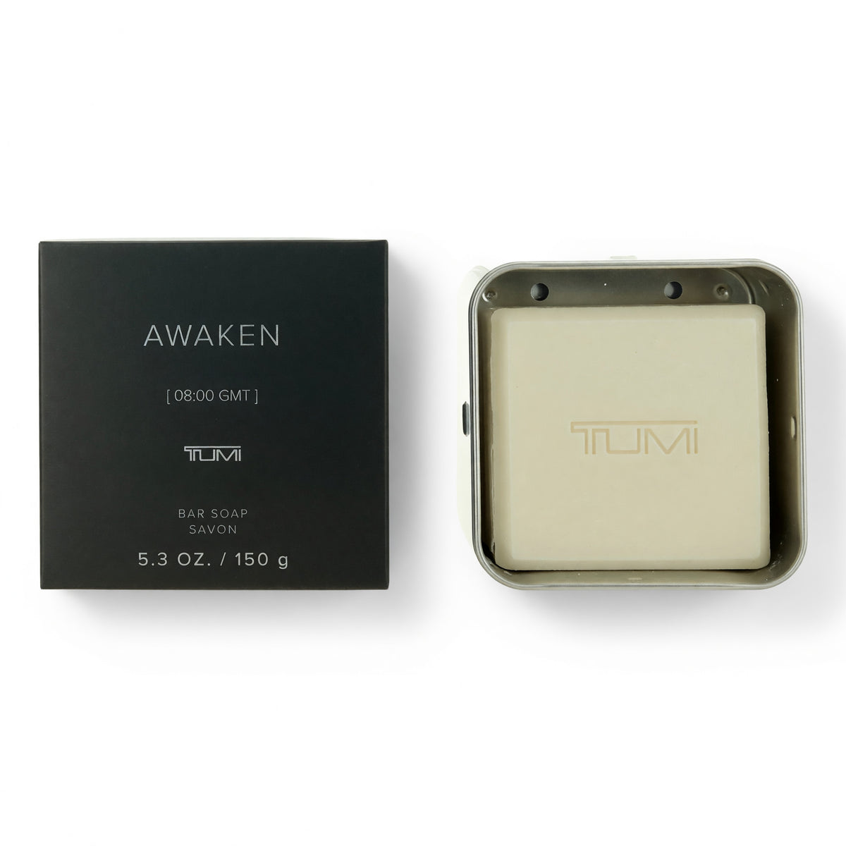 Tumi Awaken [08:00 GMT] Bar Soap for Men with Aluminum Case 5.3 oz