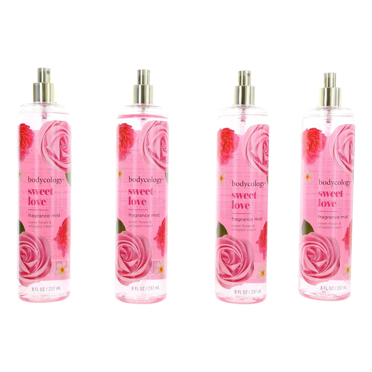 Bodycology Sweet Love Fragrance Mist for Women 4-Pack of 8 oz