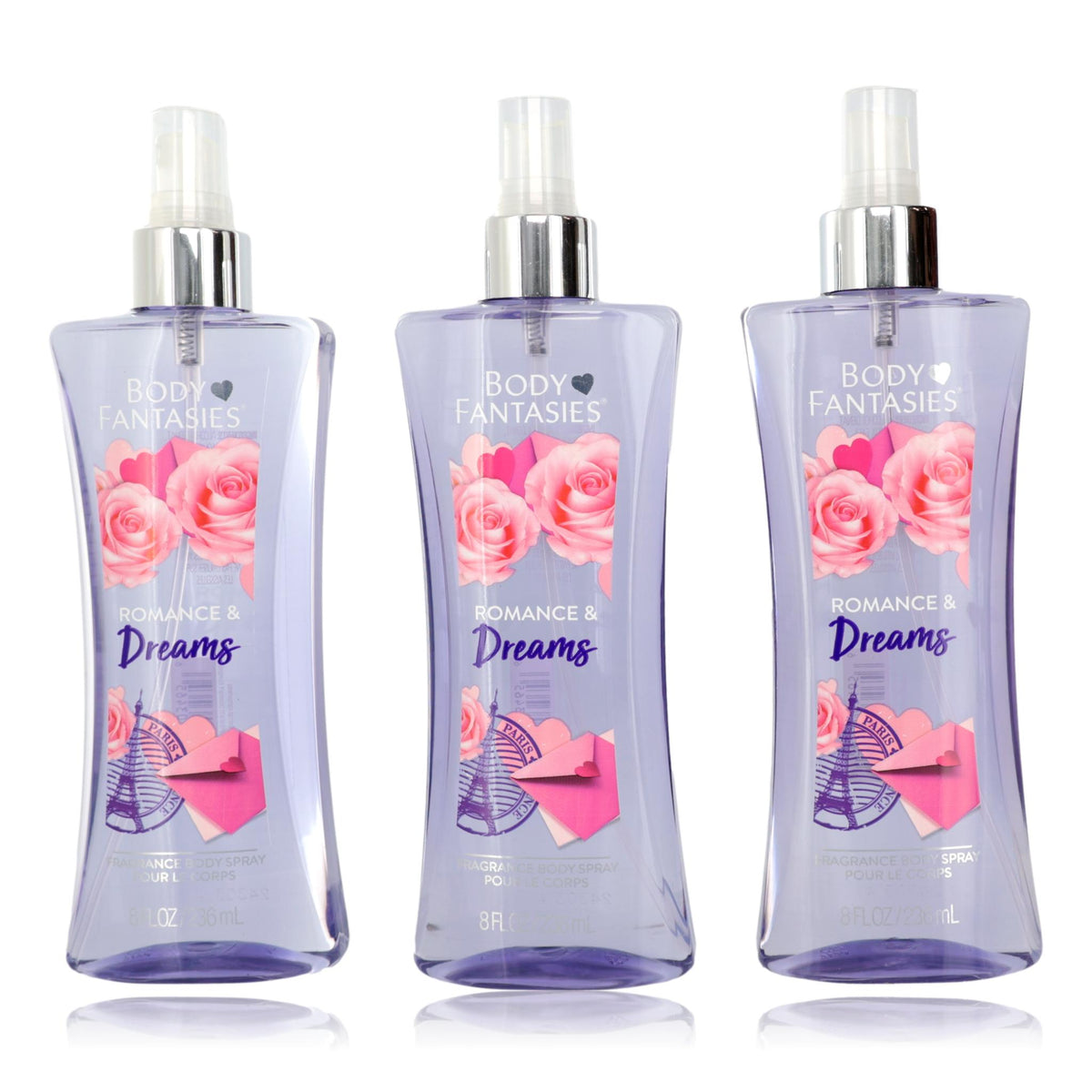 Parfums De Coeur Romance & Dreams Fragrance Body Spray for Women 3-Pack 8 oz