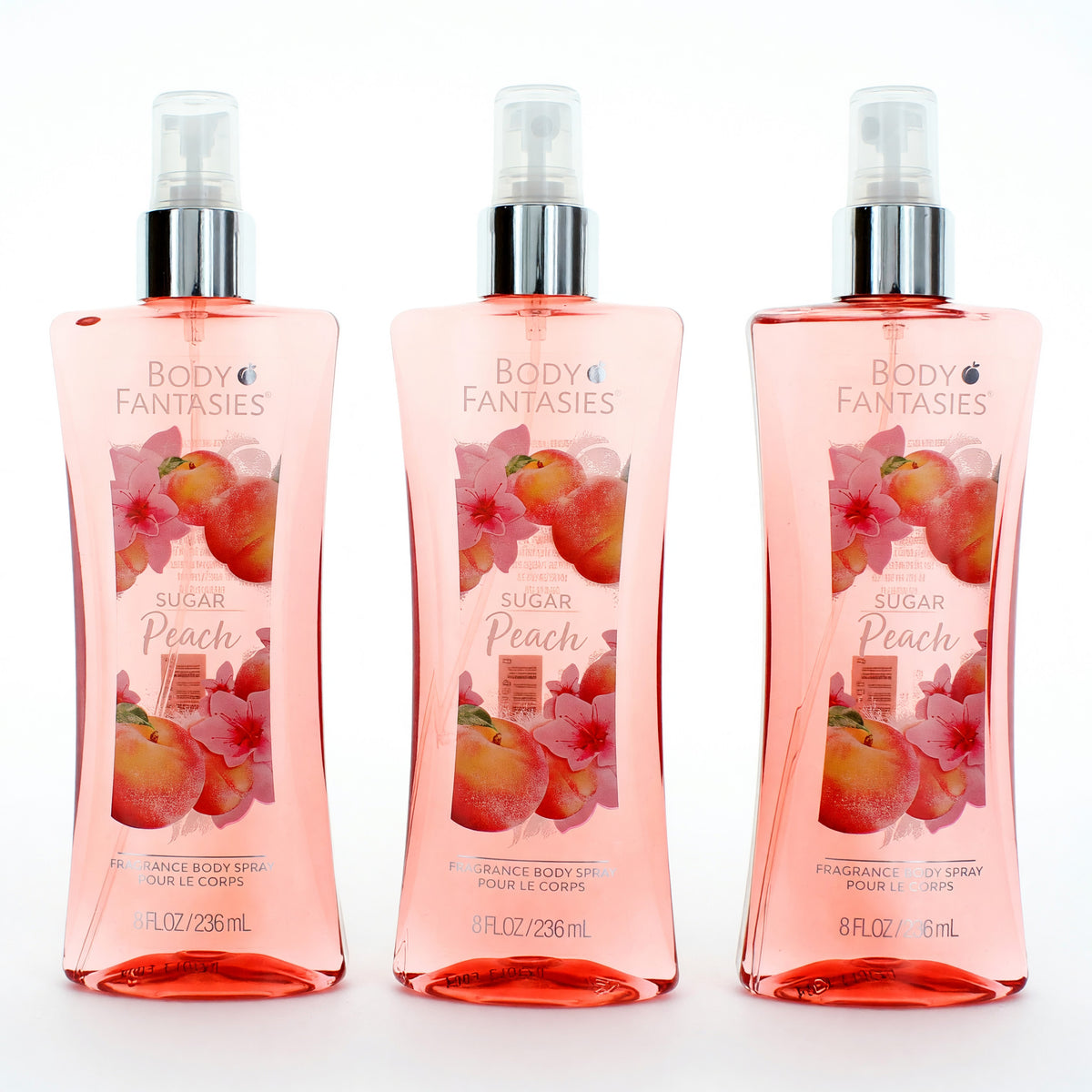 Parfums De Coeur Sugar Peach Fragrance Body Spray for Women 3-Pack 8 oz