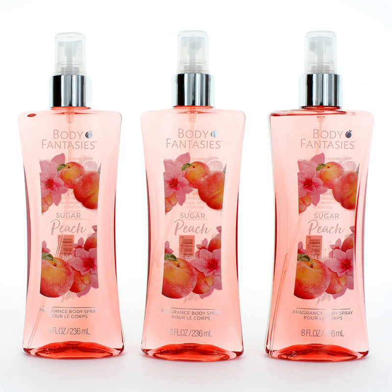 Parfums De Coeur Sugar Peach Fragrance Body Spray for Women 3-Pack 8 oz