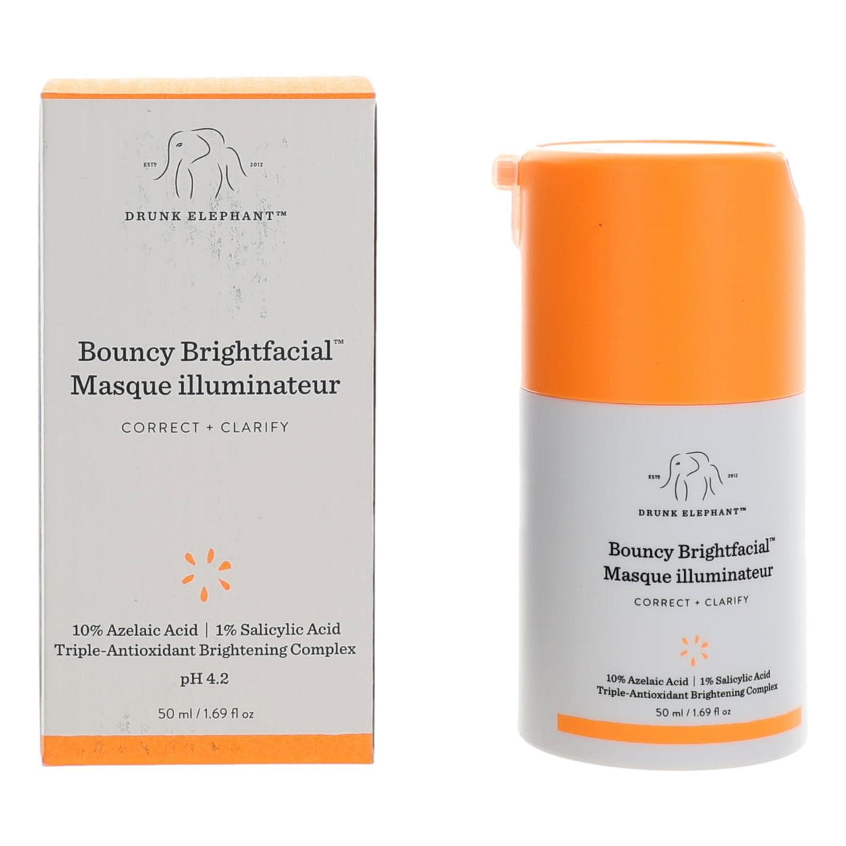 Drunk Elephant Bouncy Brightfacial Face Mask 1.69 oz