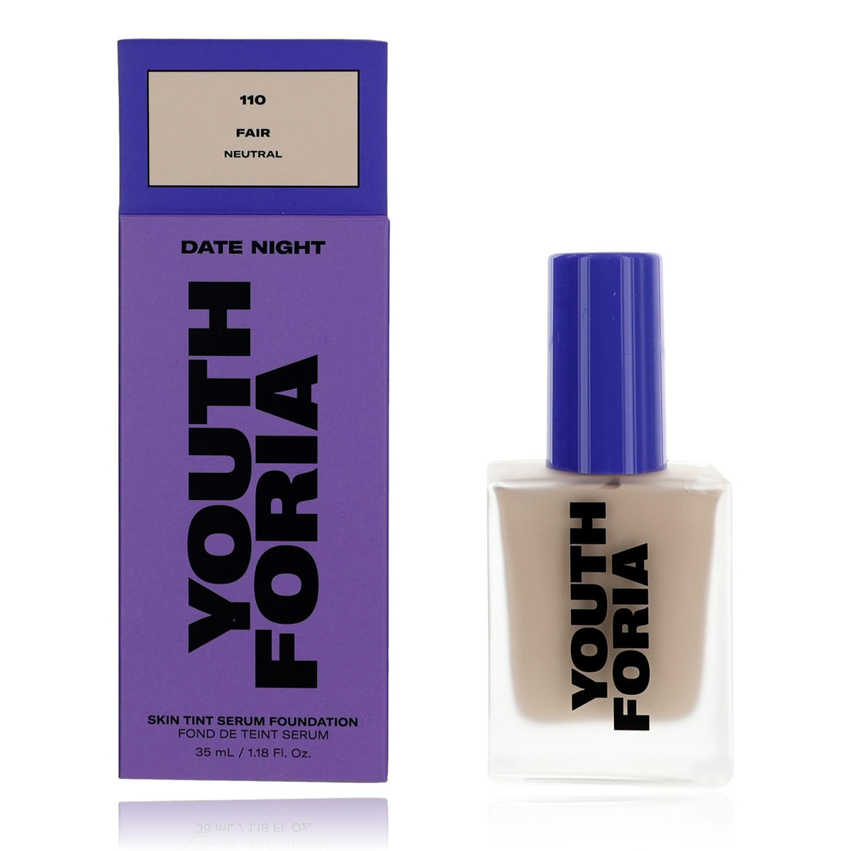 Youthforia Date Night Skin Tint Serum Foundation 110 Fair 1.18 oz