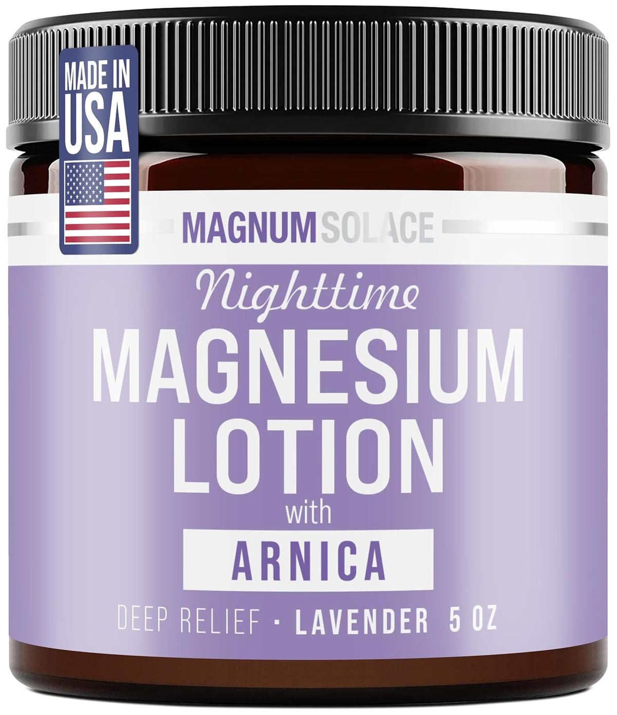 Magnum Solace Nighttime Magnesium Lotion with Arnica Lotion Lavender 5 oz