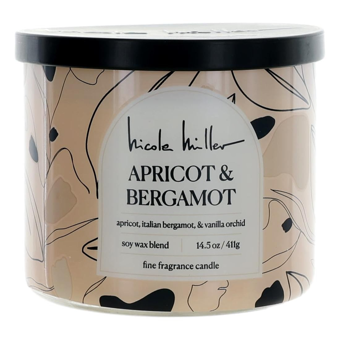 Nicole Miller Apricot & Bergamot candle 14.5 oz