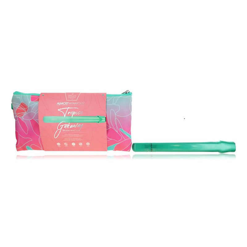 Almost Famous Tropico Getaway Tourmaline-Ceramic Flat Iron with Travel Bag Watermellow
